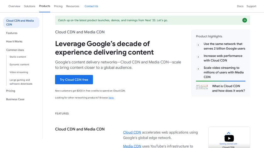 Google Cloud CDN Landing Page