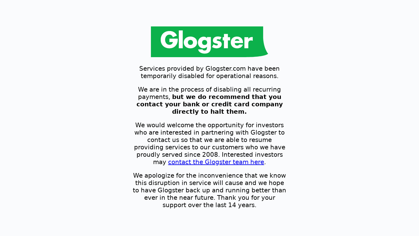 Glogster Landing page
