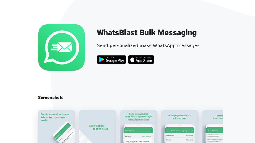 WhatsBlast Landing Page
