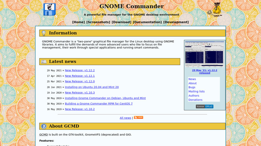 GNOME Commander Landing Page