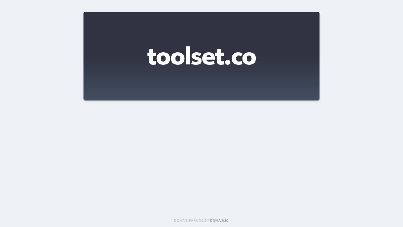 Toolset.co Landing page