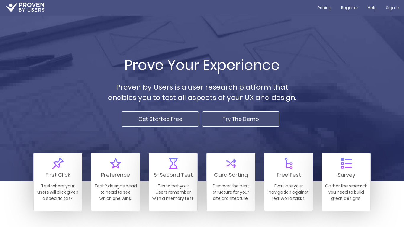 Proven By Users Landing page