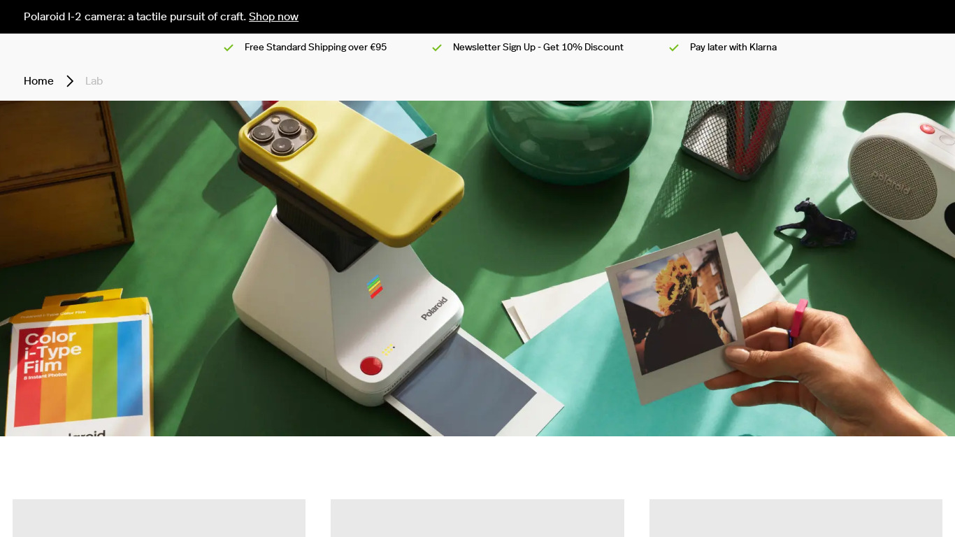 The Polaroid Lab Landing page