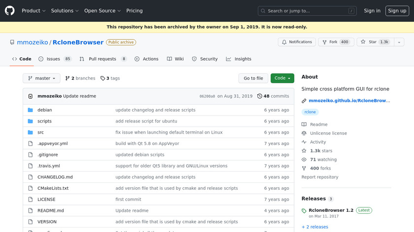 RcloneBrowser Landing Page