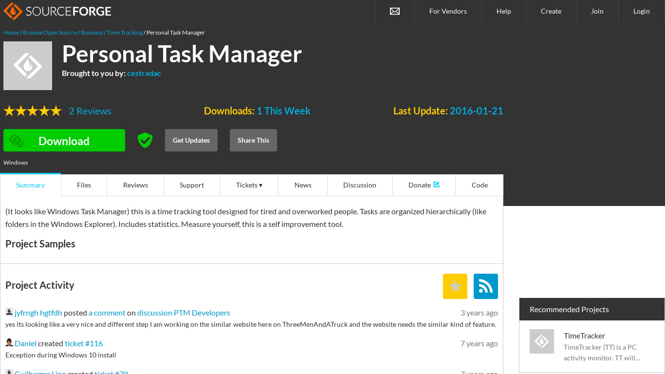 Personal Task Manager Landing page
