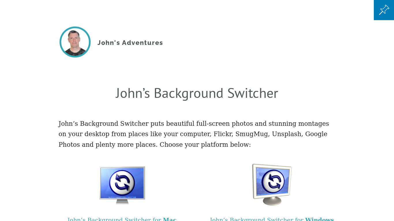 John's Background Switcher Landing page