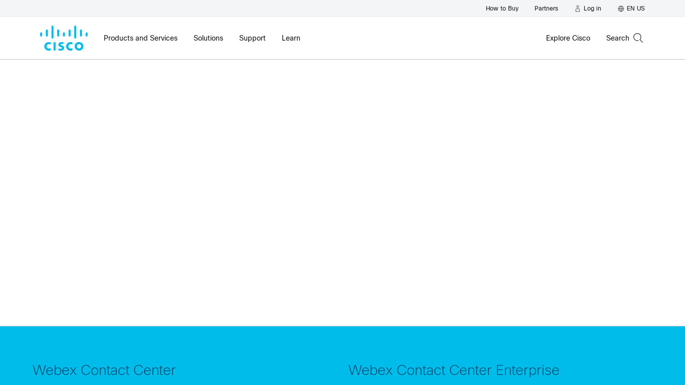 Cisco Contact Center Landing page