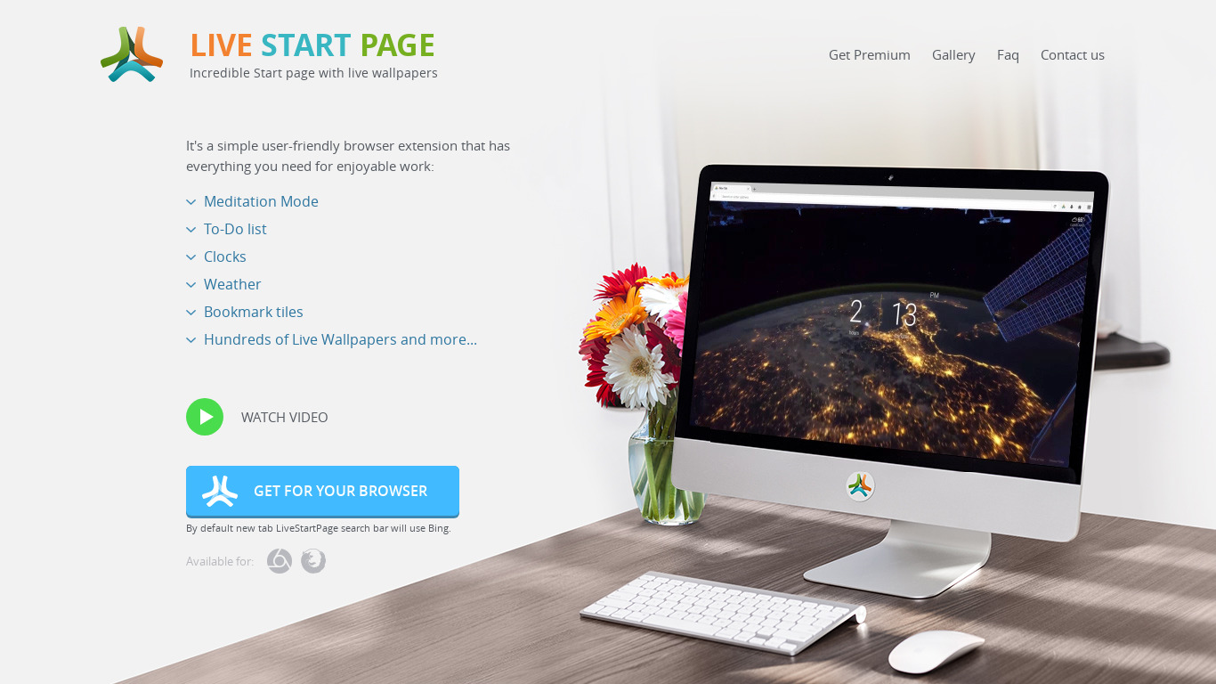 Live Start Page Landing page