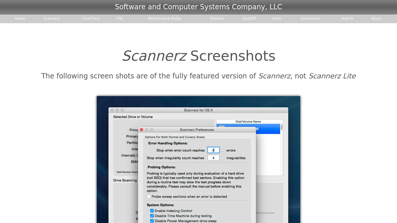 Scannerz Landing page