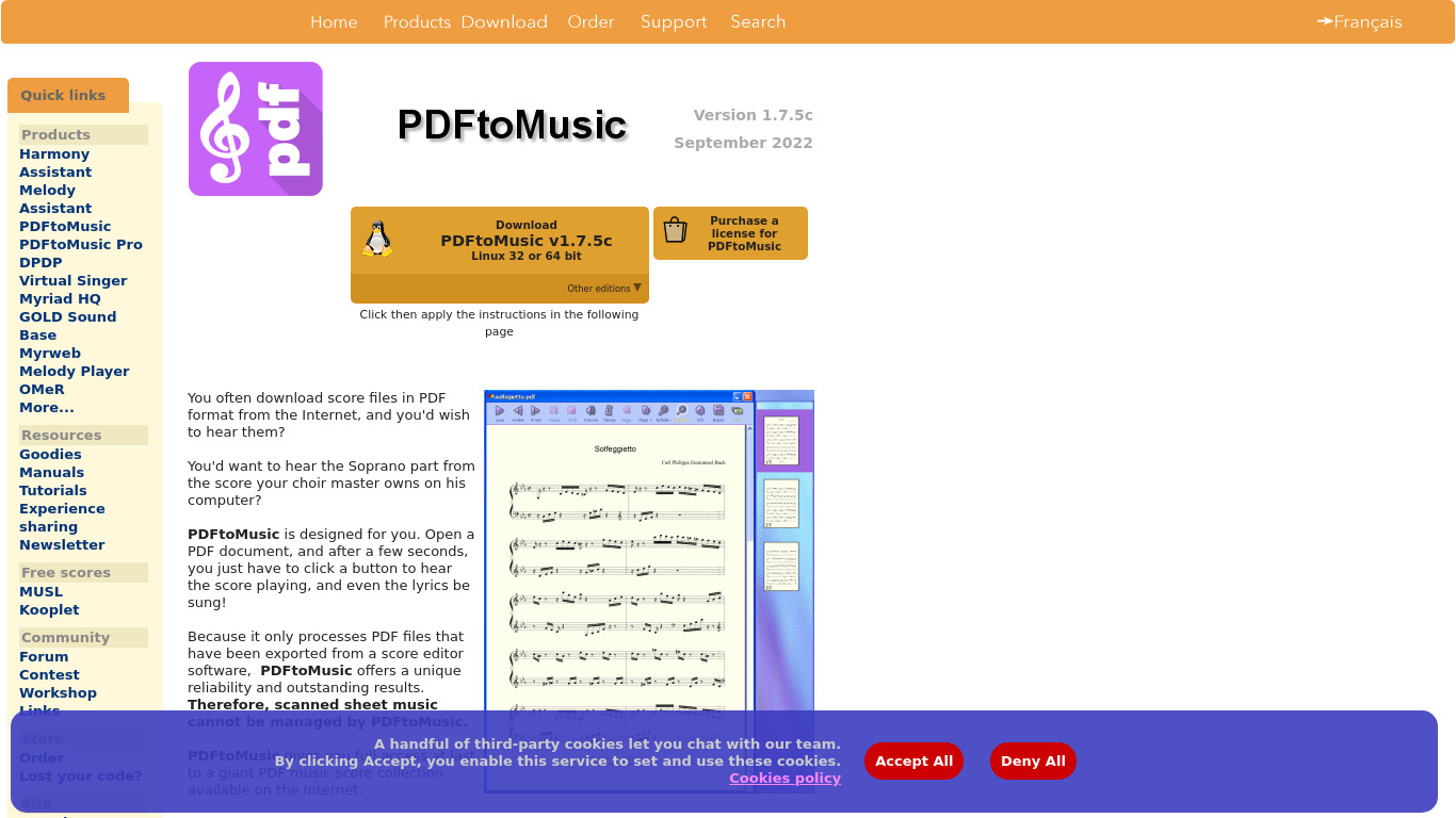 PDFtoMusic Landing page