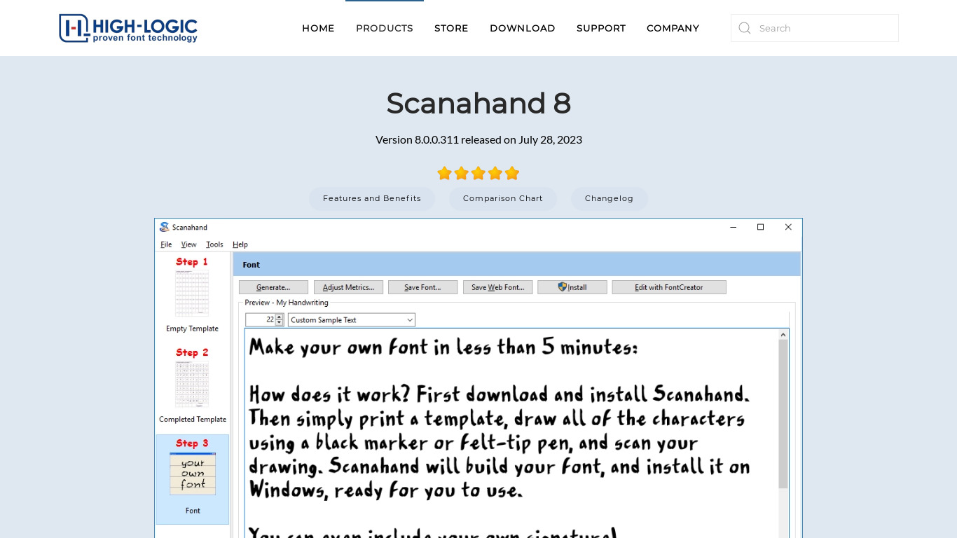 Scanahand Landing page