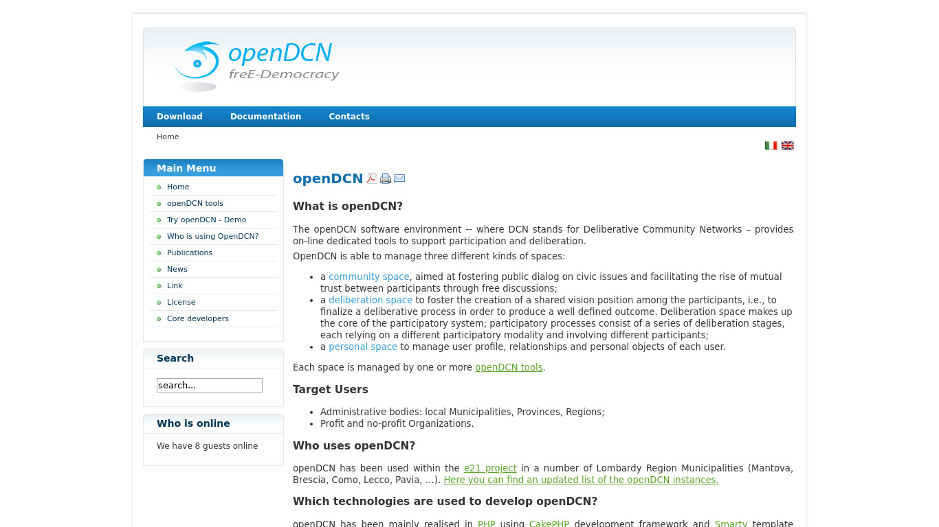 openDCN Landing page