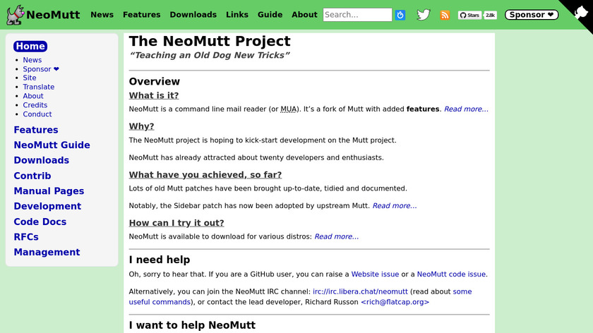 NeoMutt Landing Page