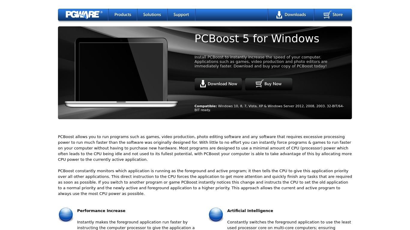 PCBoost Landing page