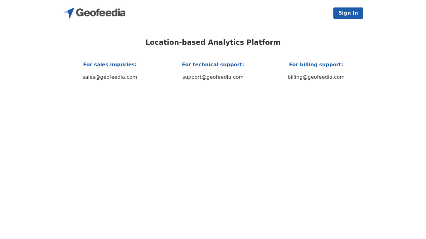 Geofeedia Landing page