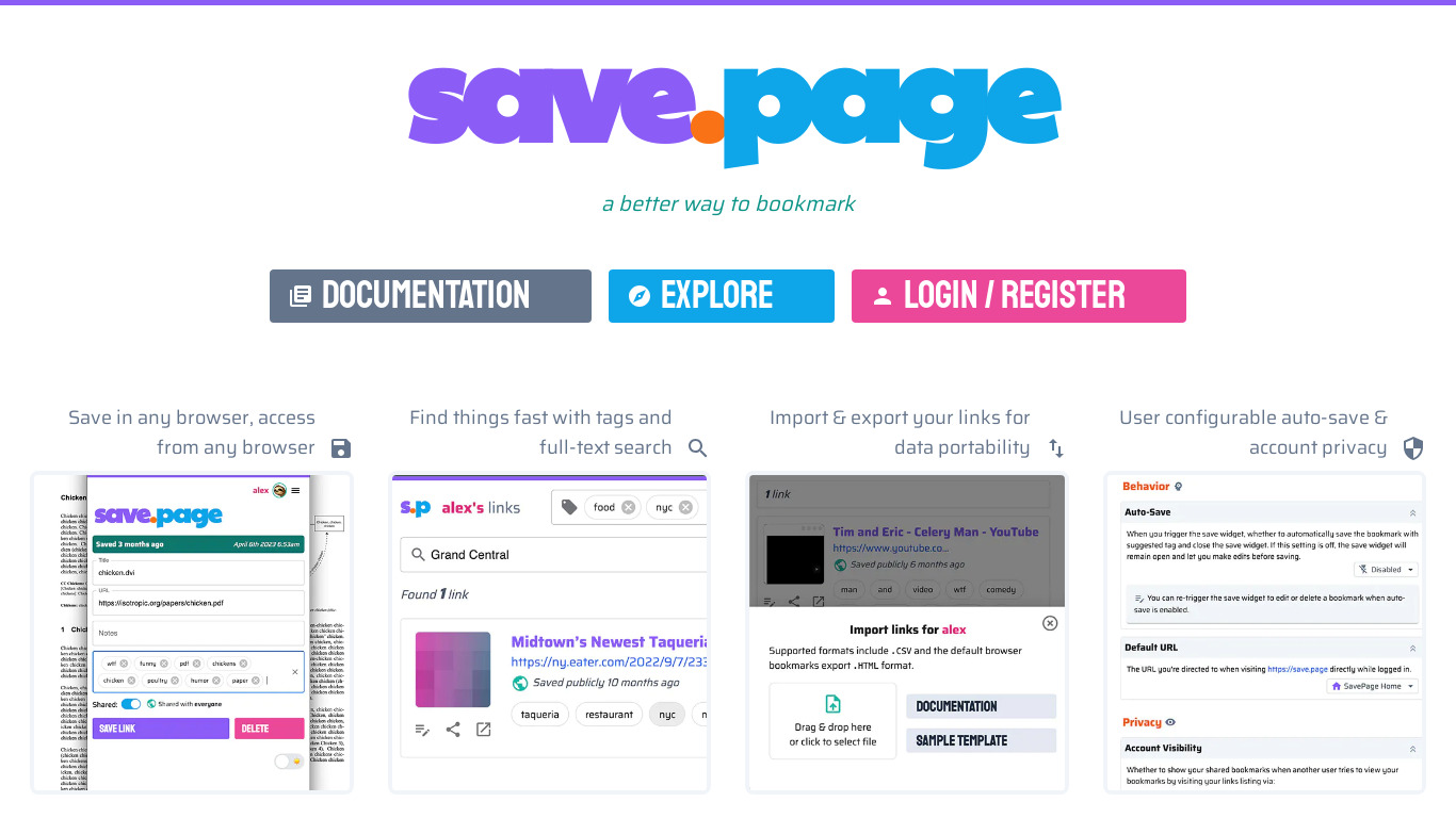 Save Crate Landing page