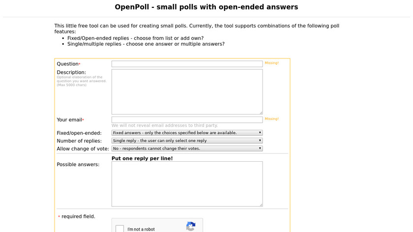 OpenPoll Landing Page