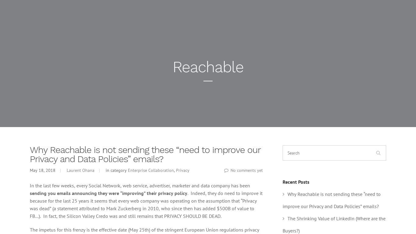 Reachable Landing page