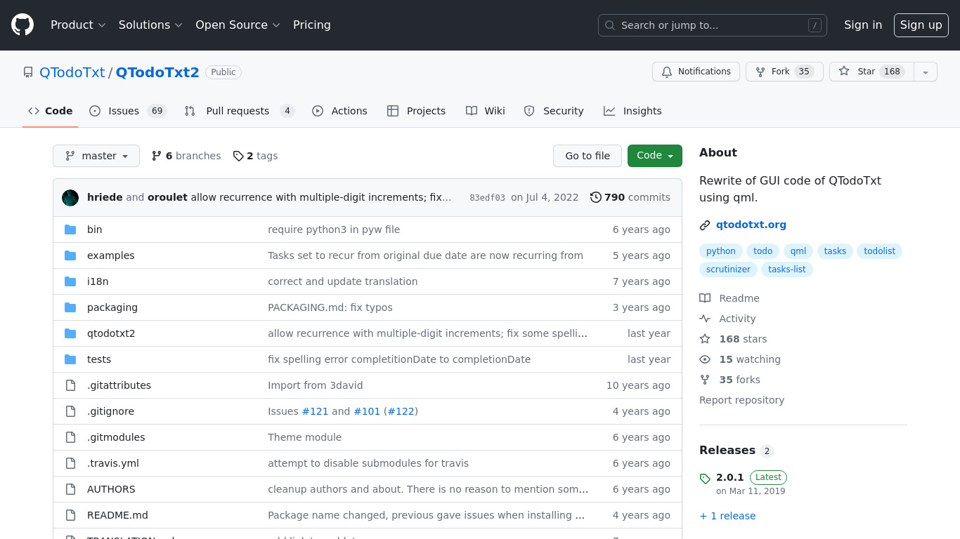 QTodoTxt 2 Landing page