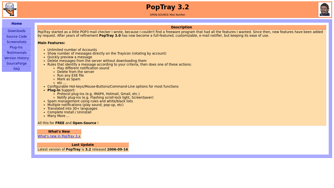PopTray Landing page