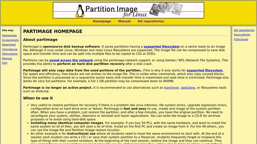 Partimage Landing Page