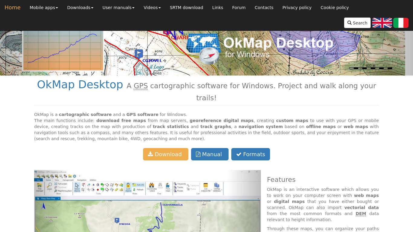 OkMap Landing page