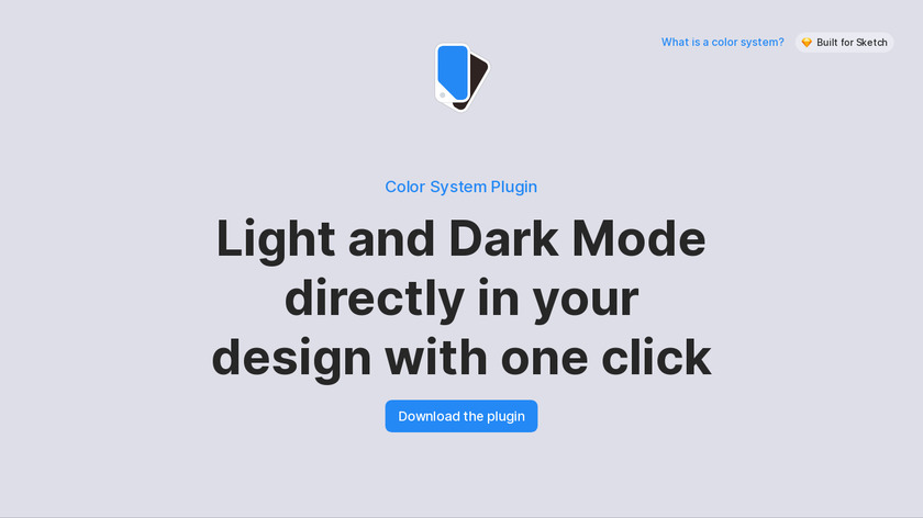 Color System Plugin for Sketch Landing Page