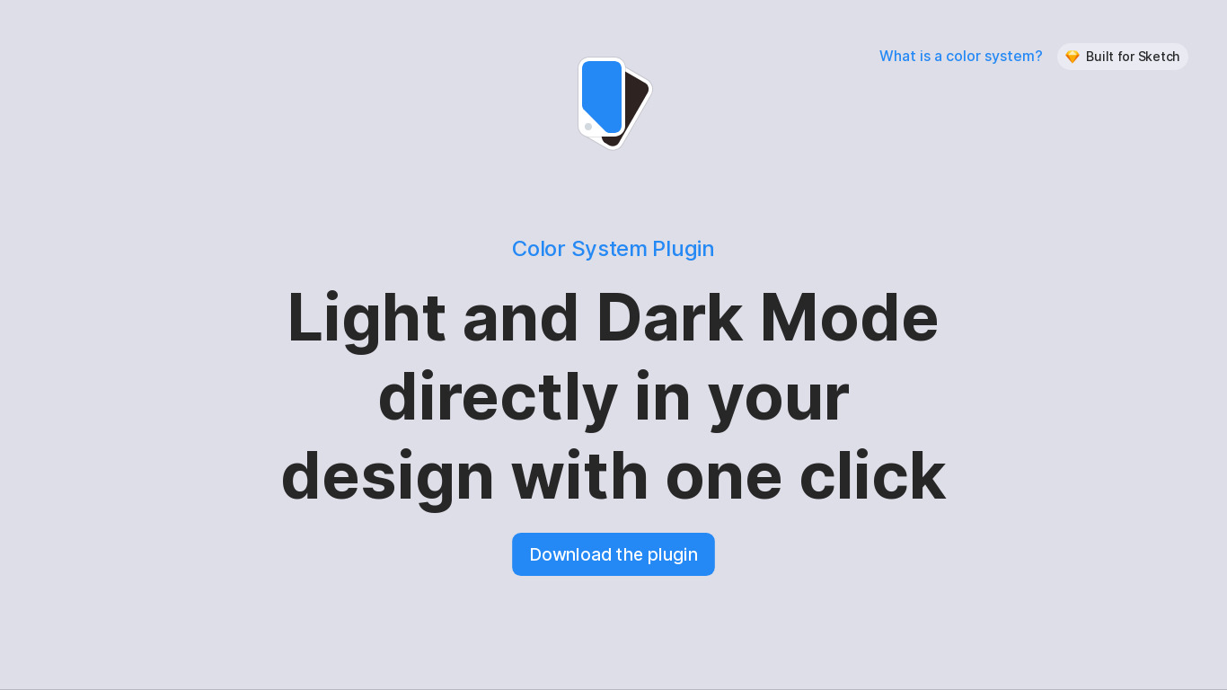 Color System Plugin for Sketch Landing page