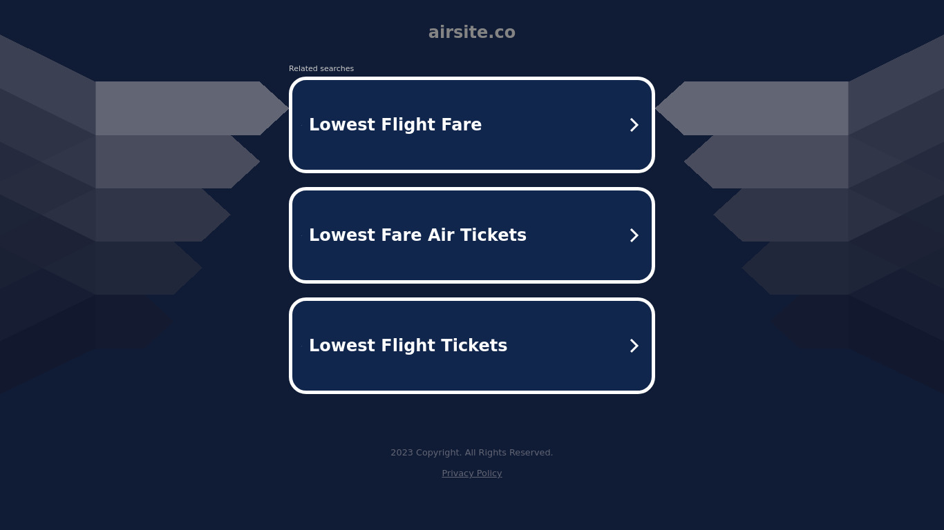 Airsite Landing page