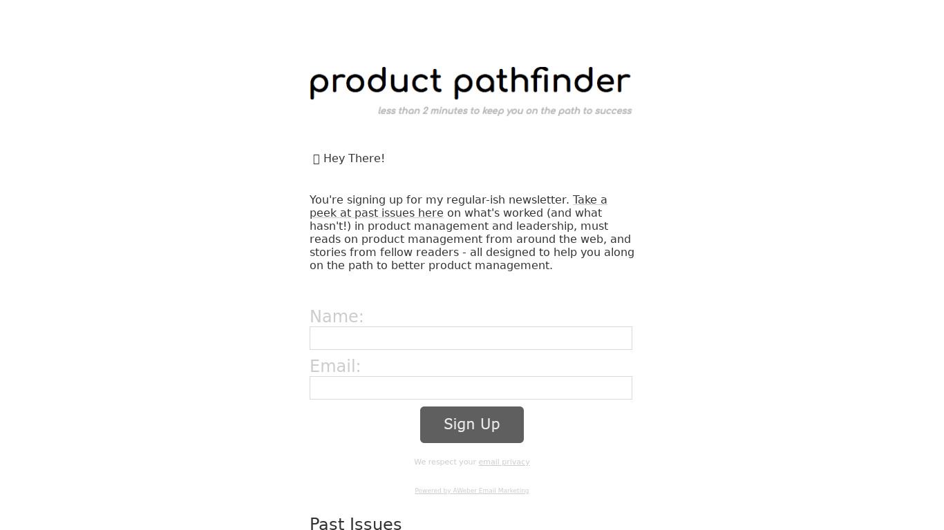 Product Pathfinder Landing page