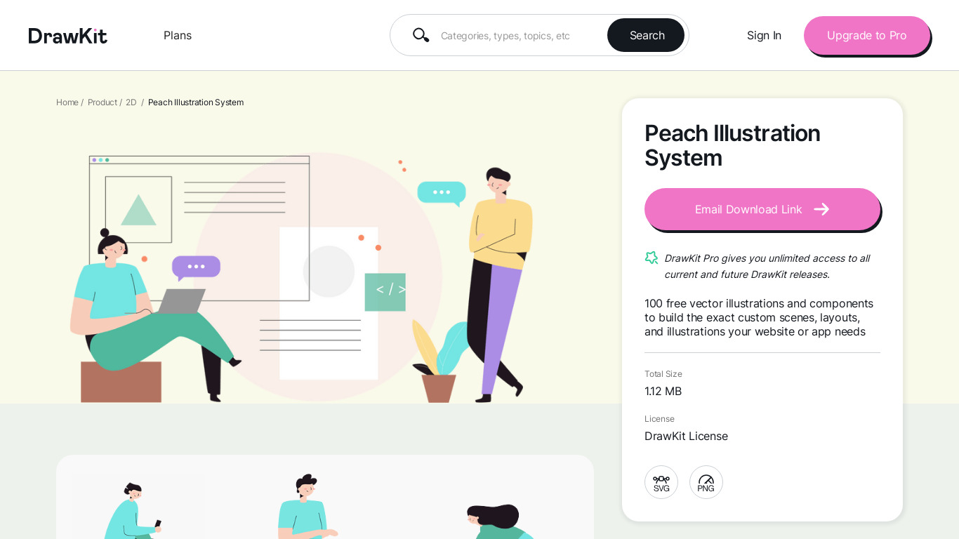 Peach - by DrawKit Landing page