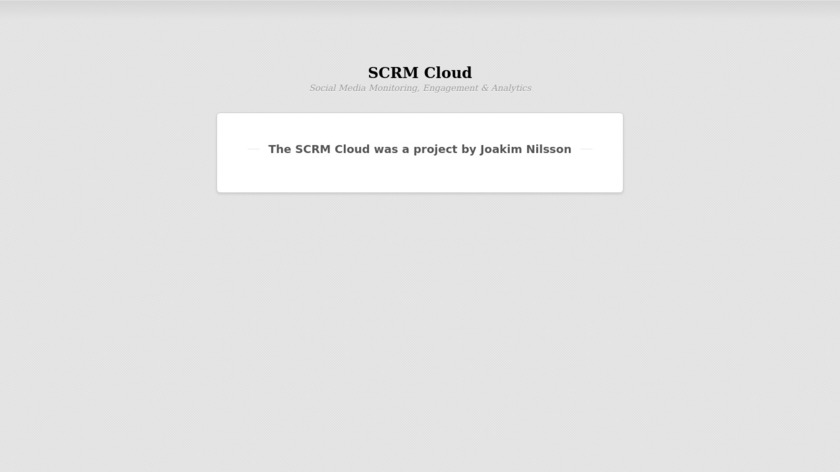 SCRM Cloud Landing Page