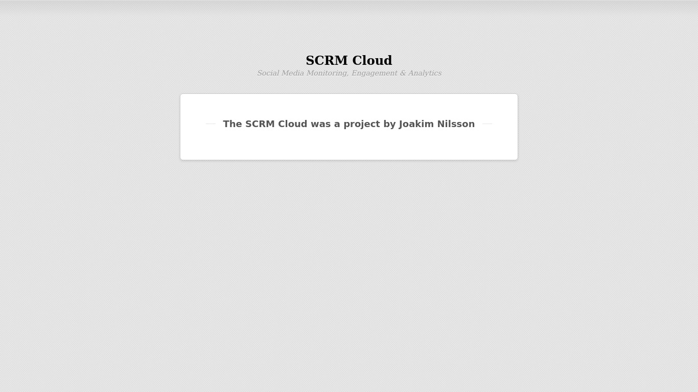 SCRM Cloud Landing page