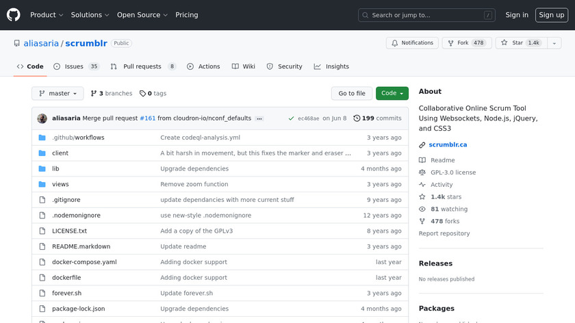 scrumblr Landing Page