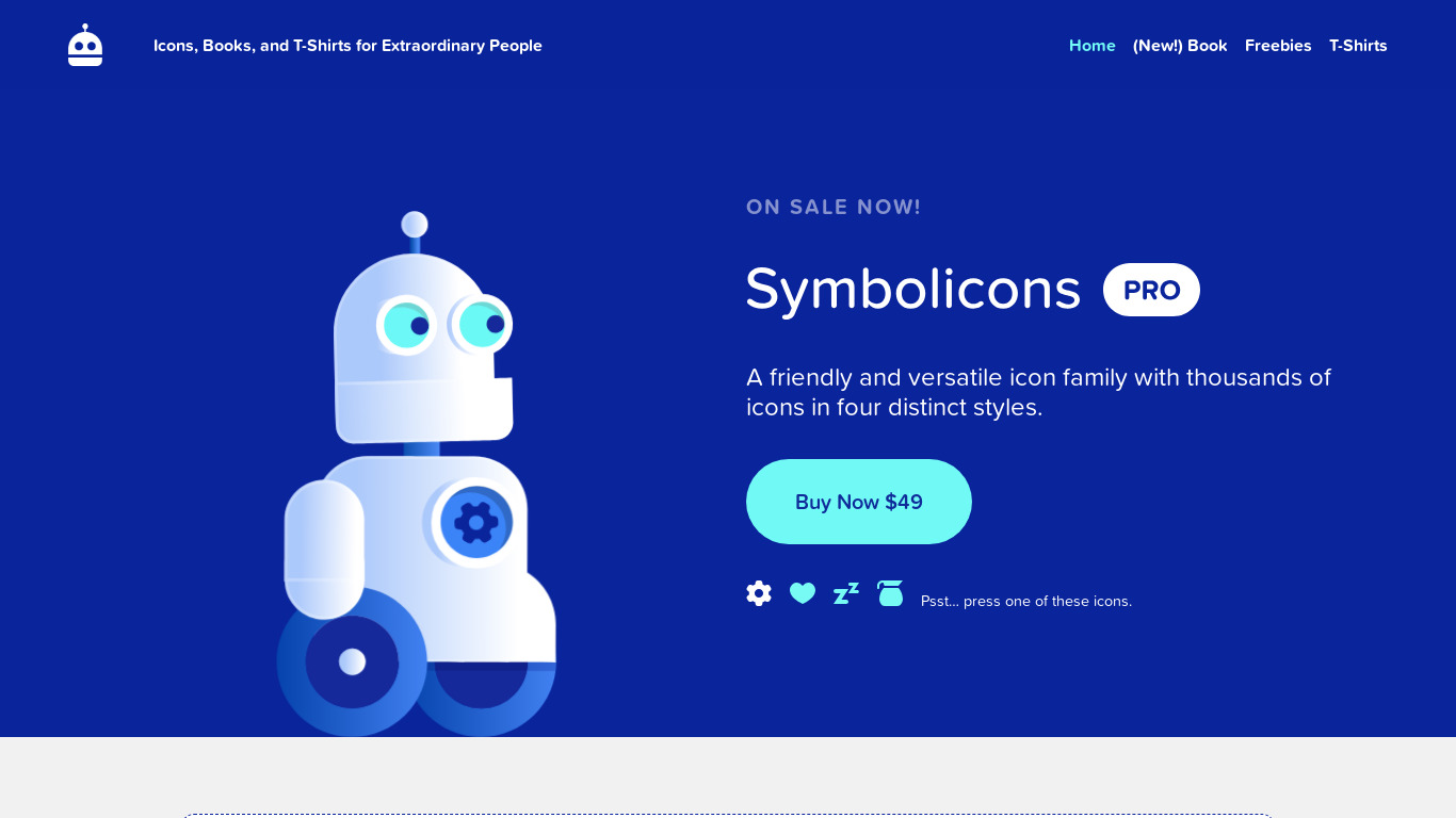 Symbolicons Pro Landing page