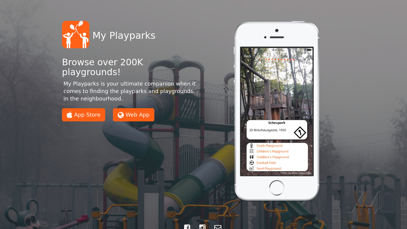 My Playparks Landing page
