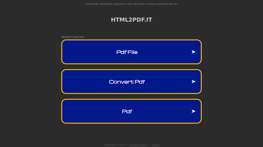 html2pdf.it Landing Page
