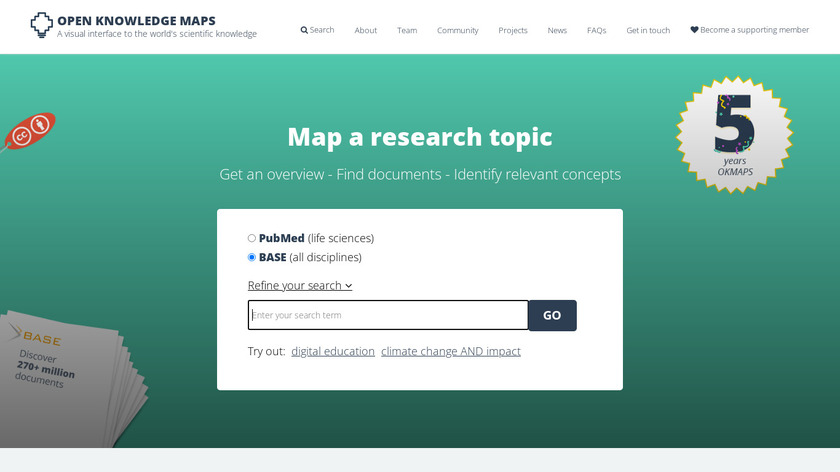 Open Knowledge Maps Landing Page