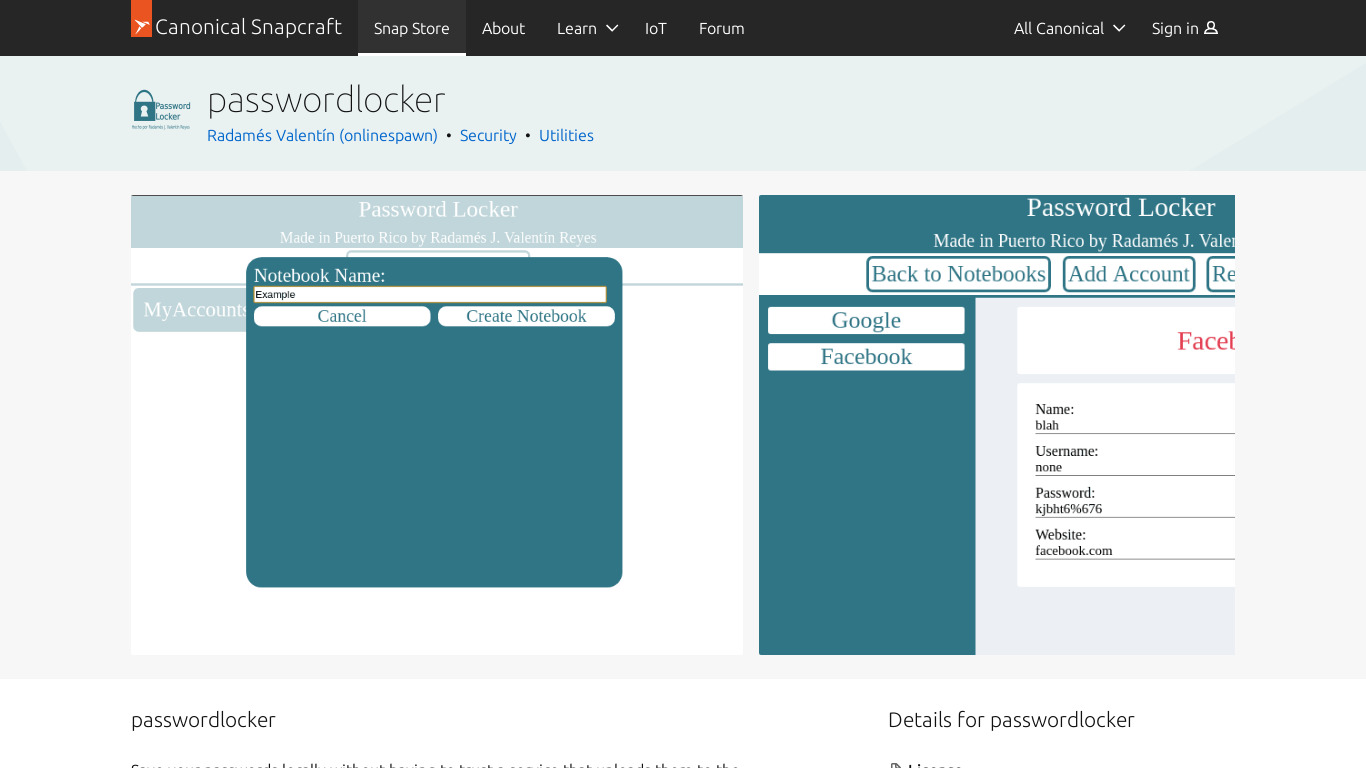 passwordlocker Landing page