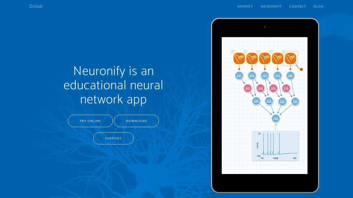 Neuronify Landing page