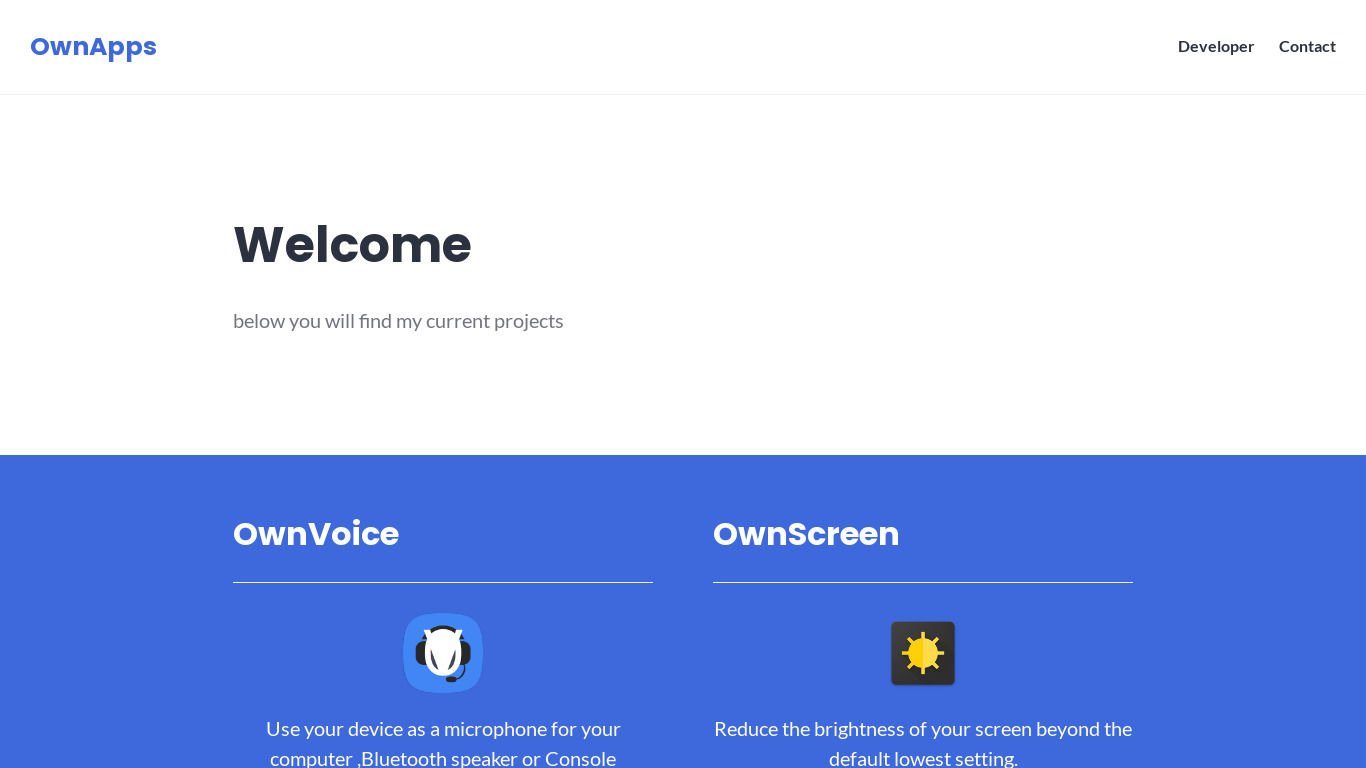 OwnVoice - Microphone Landing page