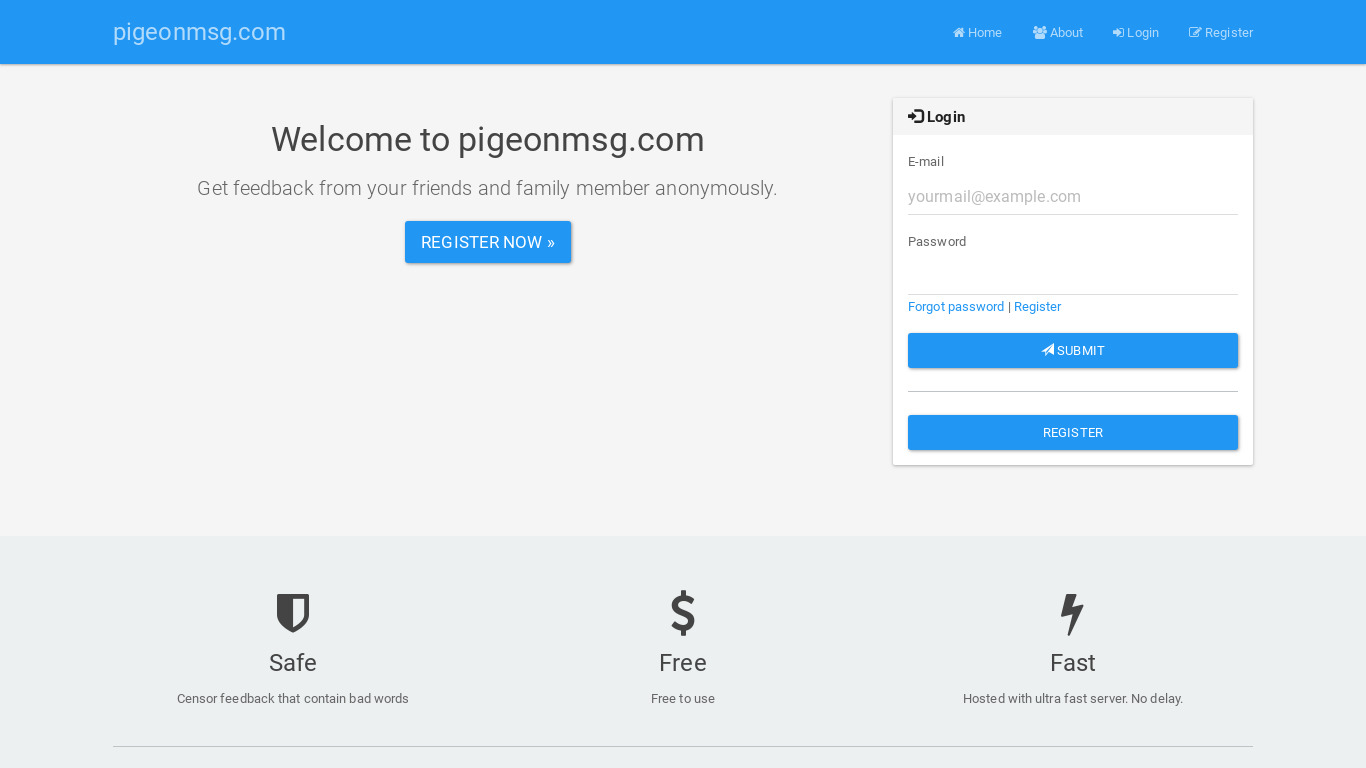 piegonmsg.com Landing page