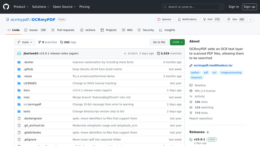OCRmyPDF Landing Page