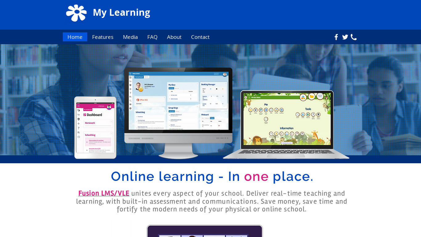 My Learning Fusion Landing page