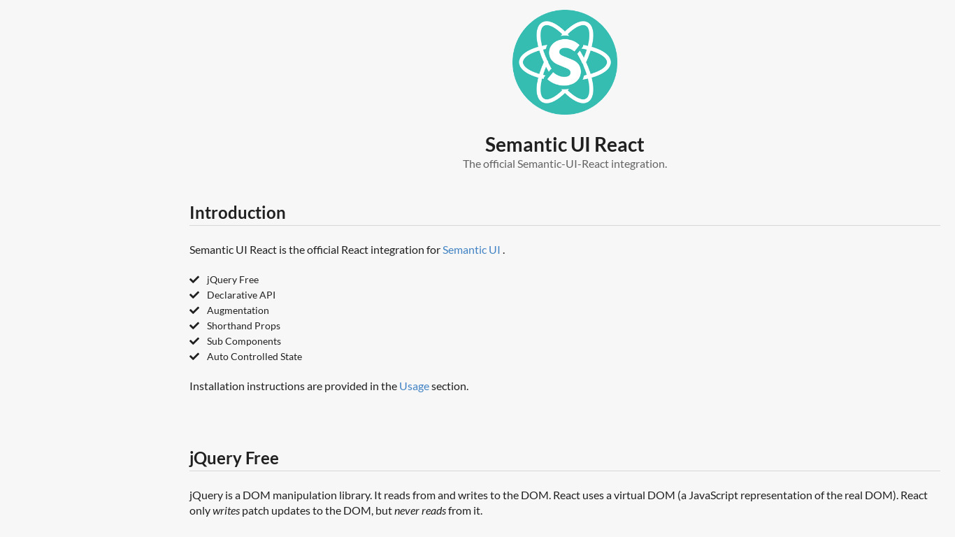 Semantic UI React Landing page