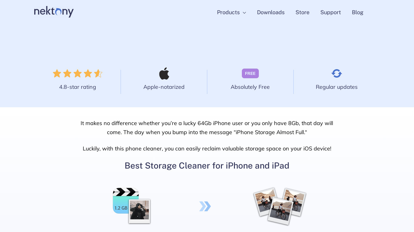 Phone Cleaner Landing page