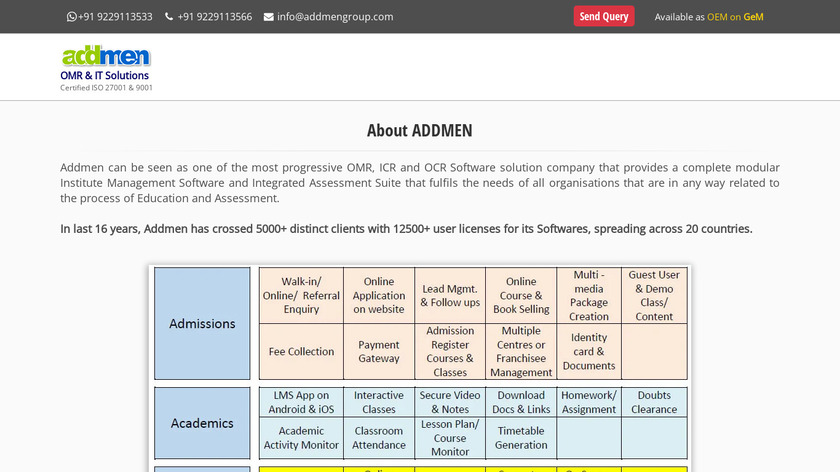 OMR Software Landing Page