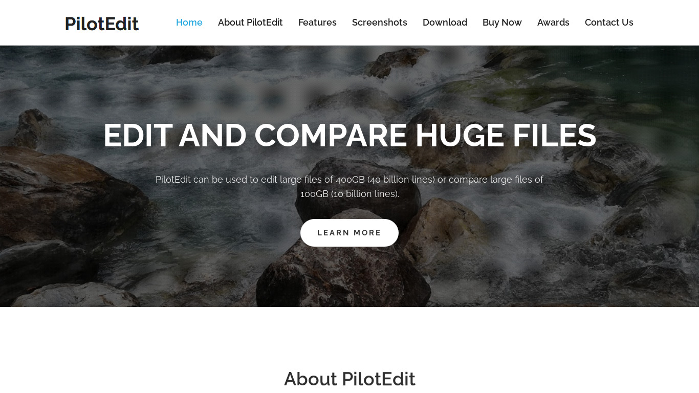 PilotEdit Landing page