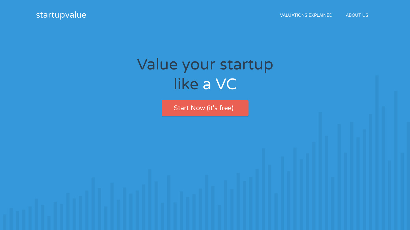 Startup Value Landing page