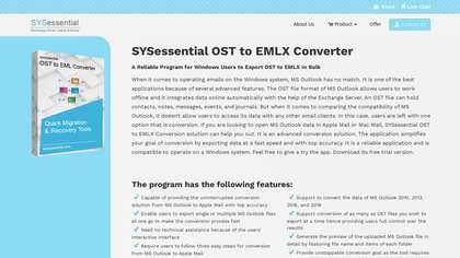 SYSessential OST to EMLX Converter image